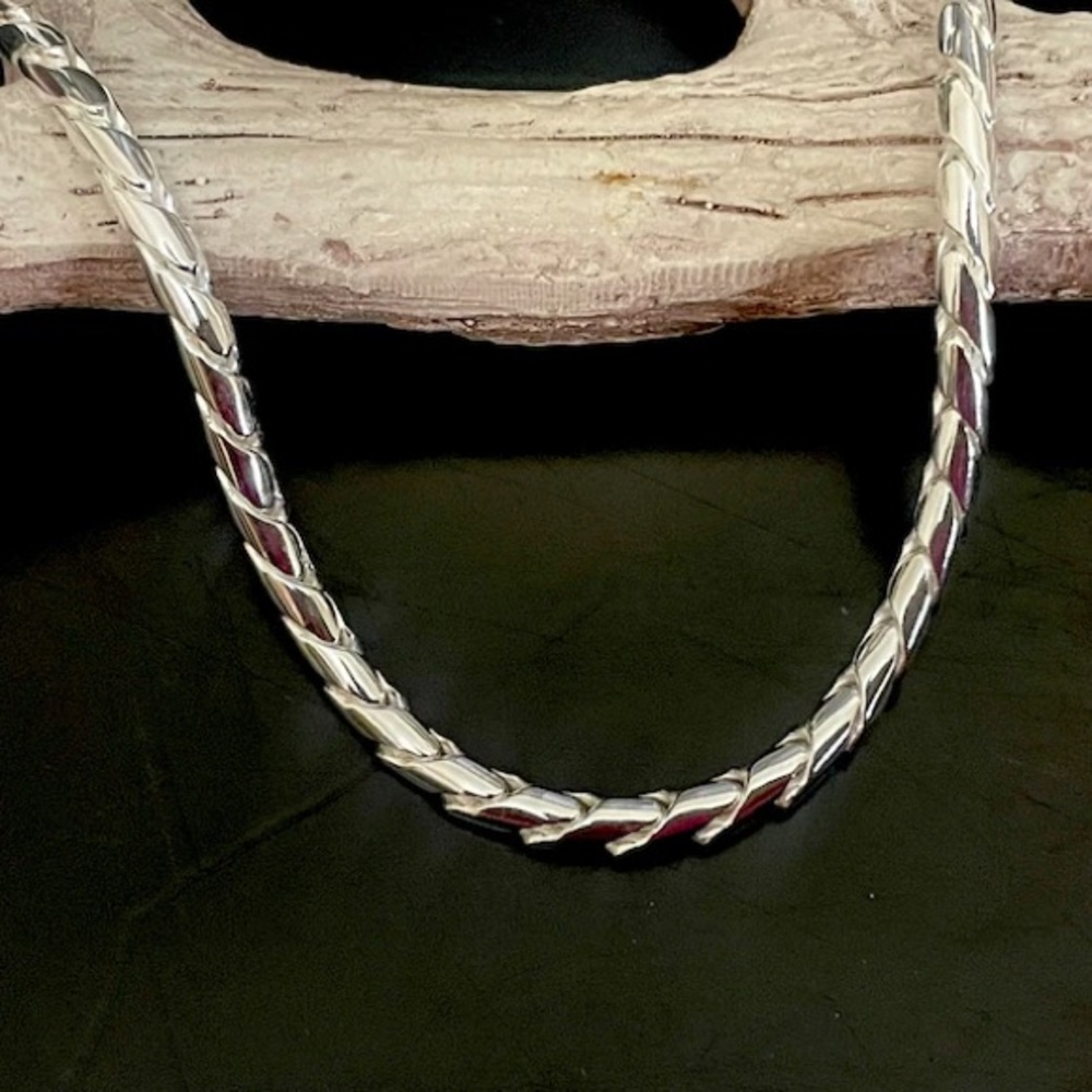 Men’s sterling silver rope chain necklace